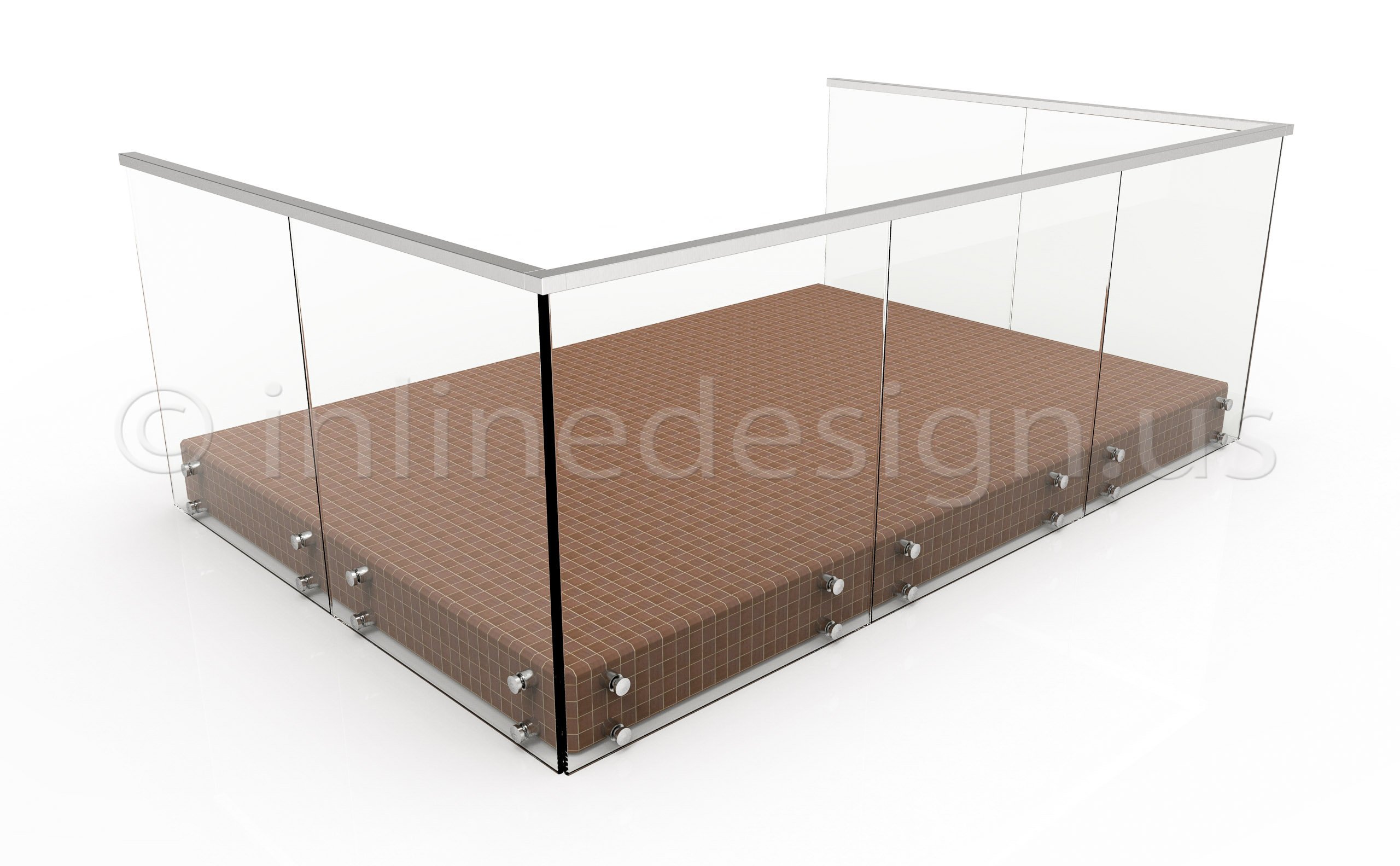 railing glass adapter 42 inch square toprail